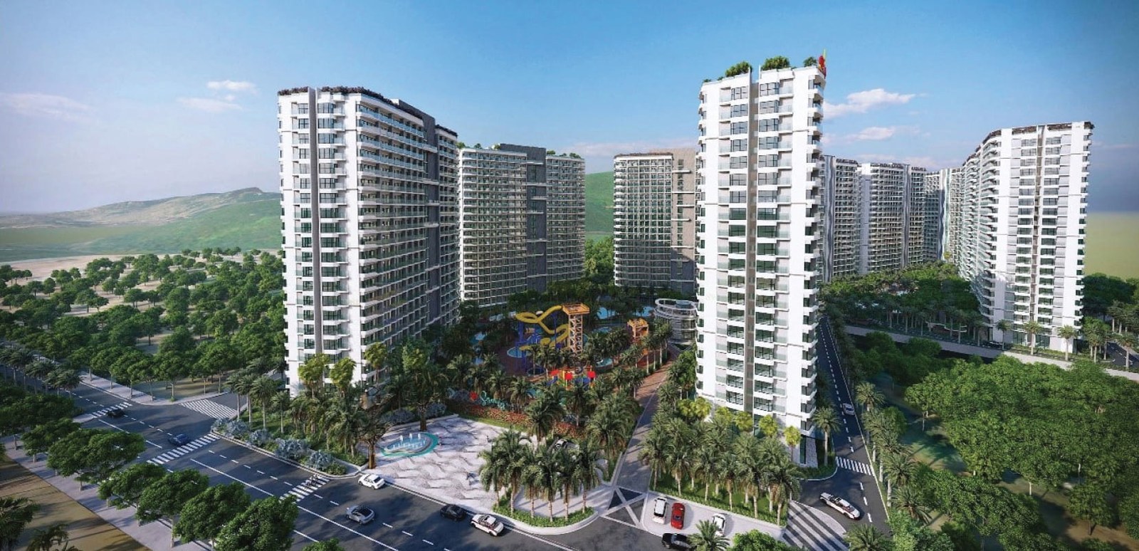 Phối cảnh toàn cảnh dự án Q Topia bên bờ biển Phước Hải